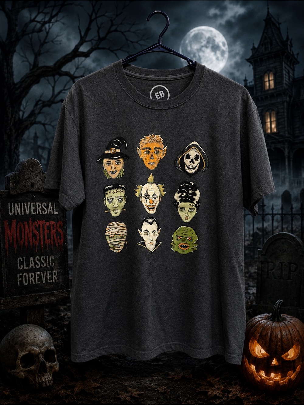 Classic Monsters Graphic Tee Size XL